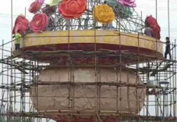建筑花籃雕塑精選，露天雕塑，歐式景觀鐵藝花籃雕塑訂做