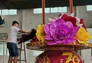 花籃雕塑生產，城區小品，金屬花籃雕塑標準
