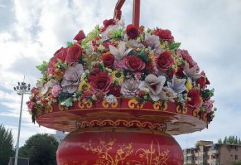 花籃雕塑批發，標識雕塑，地產景區花籃雕塑優選