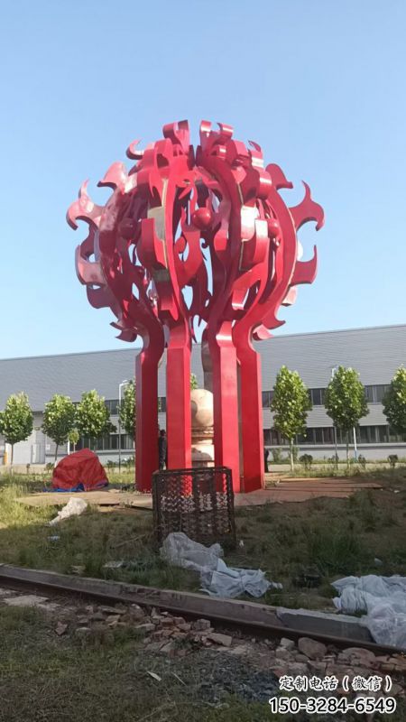 火球雕塑，精神堡壘火球雕塑落地展示