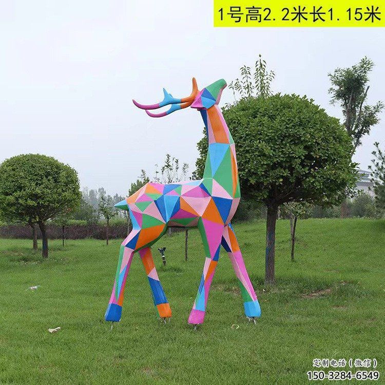 小鹿雕塑標準，多彩藝術，景觀烤漆小鹿雕塑供應