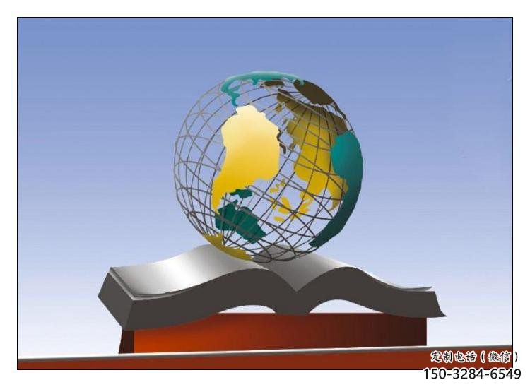 地球儀雕塑制造，街景小品，不銹鋼書籍地球儀雕塑優(yōu)價