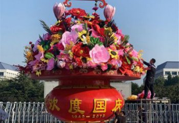 花籃雕塑供給，市標(biāo)雕塑，小區(qū)花籃雕塑定制