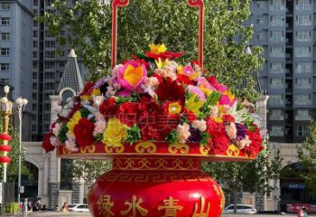 花籃雕塑精選，戶外雕塑，小區(qū)花籃雕塑訂做