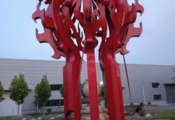 火球雕塑，精神堡壘火球雕塑落地展示