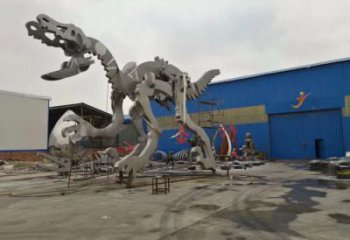 地產(chǎn)恐龍雕塑定做，城區(qū)小品，景觀恐龍骨架雕塑定價(jià)