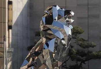 景觀獅子雕塑精選，陸地擺件，公園不銹鋼獅子雕塑精品