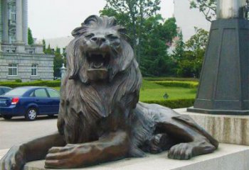 獅子雕塑定制，小區(qū)雕塑，建筑趴獅雕塑提供
