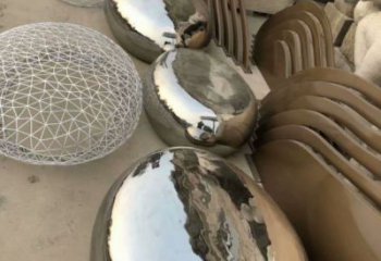 廣場坐凳雕塑，抽象景觀雕塑，鏡面效果