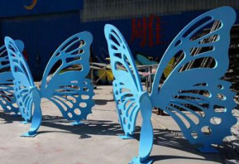 現代藝術美陳蝴蝶坐凳雕塑，鏤空工藝制作