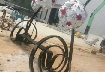 蒲公英坐凳雕塑廠家，烤漆工藝，廣場藝術擺件