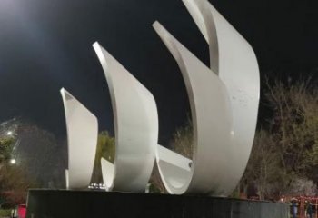 校園帆船雕塑，拉絲景觀雕塑，抽象主題