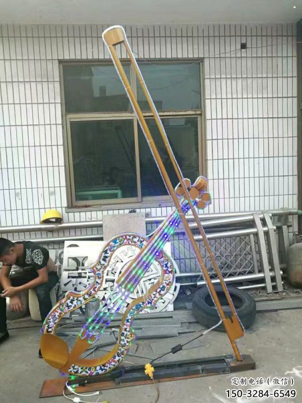 提琴雕塑供應，地標擺件，烤漆提琴雕塑制造