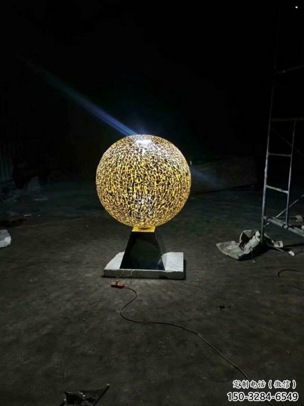 燈光球雕塑制作，景觀雕塑，不銹鋼燈光球雕塑廠家