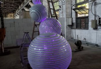 燈光球雕塑制作，公園小品，不銹鋼燈光球雕塑優選