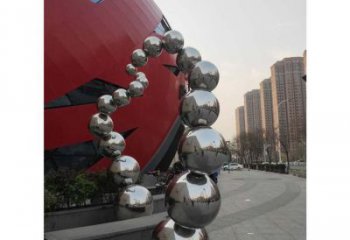 分子球雕塑訂做，彩鋼制作，不銹鋼分子球雕塑訂做廠家