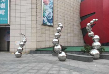 分子球雕塑訂做，公園雕塑，不銹鋼分子球雕塑提供