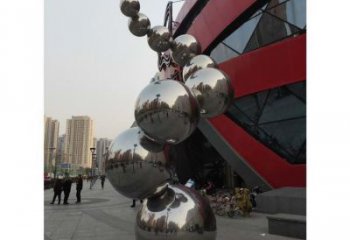 分子球雕塑訂做，景觀雕塑，不銹鋼分子球雕塑提供