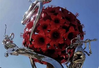 花球雕塑制作，鍛造工藝，不銹鋼花球雕塑選用