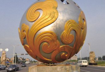 花紋球雕塑廠，景觀雕塑，不銹鋼花紋球雕塑制作承接