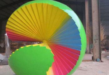 花紋球雕塑廠家，彩鋼制作，大型不銹鋼花紋球雕塑定做
