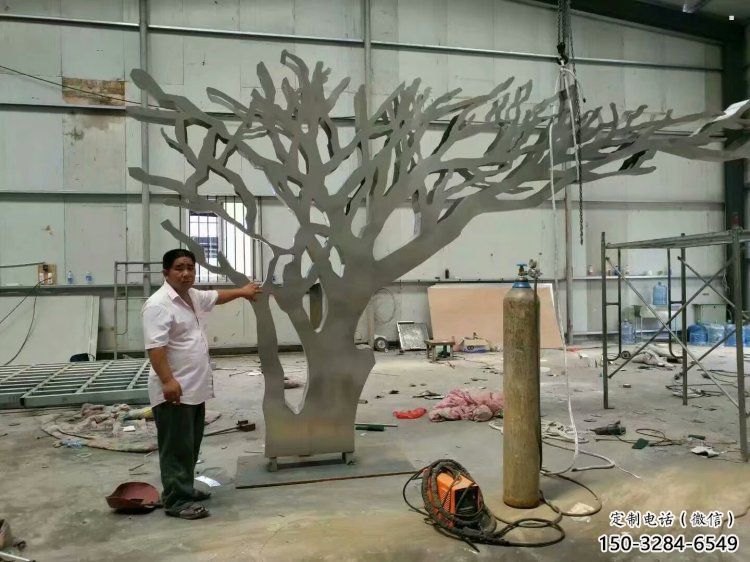 抽象鏤空樹雕塑，小區雕塑，鏤空剪紙樹雕塑廠家