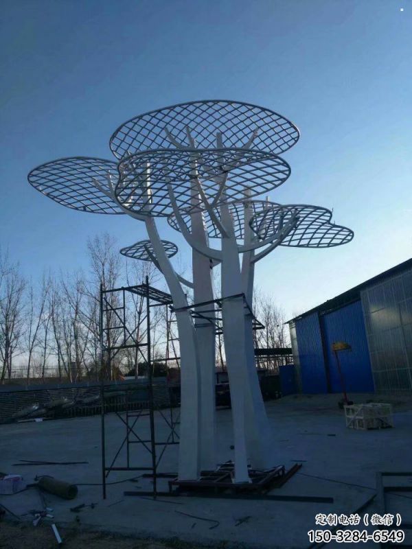 蘑菇樹雕塑加工，美陳雕塑，廣場(chǎng)鏤空蘑菇樹雕塑預(yù)定