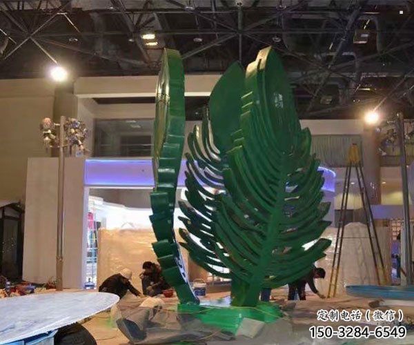 樹葉雕塑定制，城市裝飾，鐵藝樹葉雕塑廠家承接