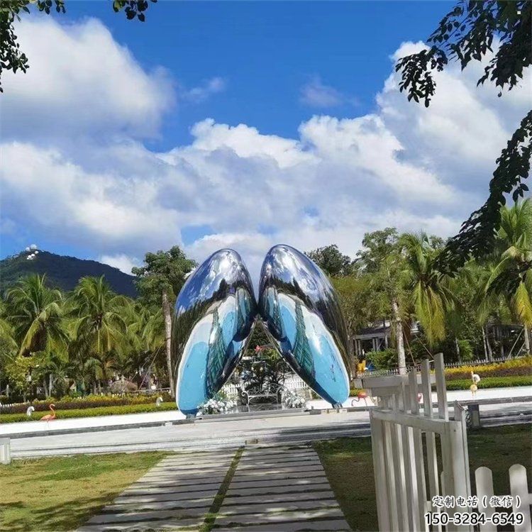 四葉草雕塑廠家，景區案例，不銹鋼四葉草雕塑常用