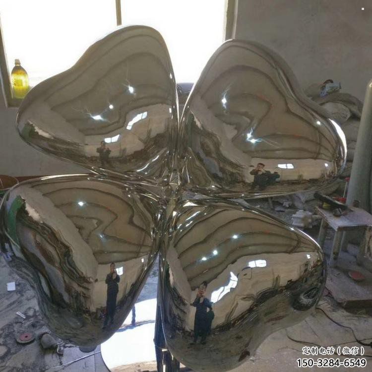 四葉草雕塑制造，廣場雕塑，不銹鋼四葉草雕塑訂做