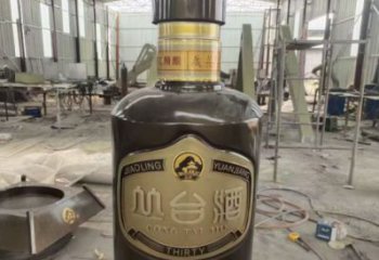 售樓部酒瓶雕塑，噴砂發光雕塑，烤漆題材