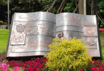 銅書本雕塑選用，景區案例，銅書本雕塑廠家通用