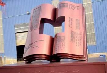現(xiàn)代銅書(shū)籍雕塑，室外軟裝，銅書(shū)籍雕塑定制廠(chǎng)家