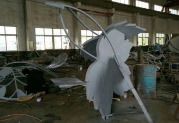 楓葉雕塑承接，鍛造工藝，不銹鋼楓葉雕塑訂做