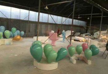 氣球樹雕塑廠家，彩繪構件，玻璃鋼氣球樹雕塑供應