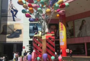 氣球樹雕塑廠家，圓雕體系，玻璃鋼氣球樹雕塑選定