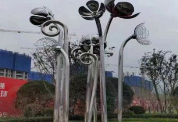四葉草雕塑標(biāo)準(zhǔn)，陸地?cái)[件，不銹鋼四葉草雕塑定制