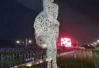 鏤空人物雕塑預定，城區小品，現代鐵藝人物雕塑制造商
