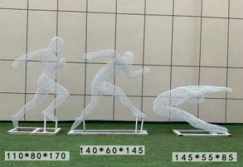 鏤空運(yùn)動(dòng)員雕塑供需，鋼管組合，鐵藝人物雕塑制作