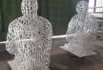 鏤空人物雕塑供給，景區雕塑，鐵藝字母人物雕塑供求