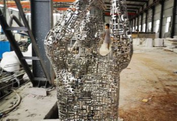 鏤空人物雕塑展品，景觀概念，鐵藝字母人物雕塑優選