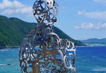 農村字母人物雕塑，鏤空景觀雕塑，抽象效果