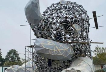 藝術(shù)熊貓雕塑觀賞型，街景小品，切面熊貓雕塑常用