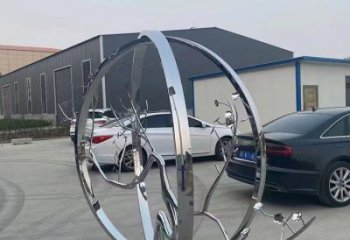 圓環樹雕塑指用，景觀雕塑，不銹鋼圓環樹雕塑點擊