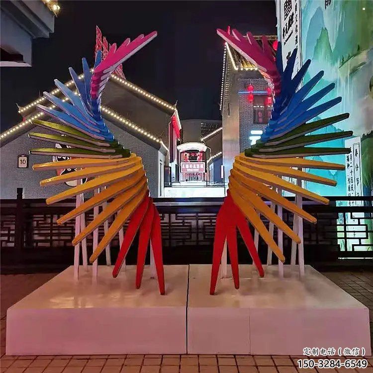 天使之翼雕塑通用，街道標識，鋼鑄翅膀雕塑承接