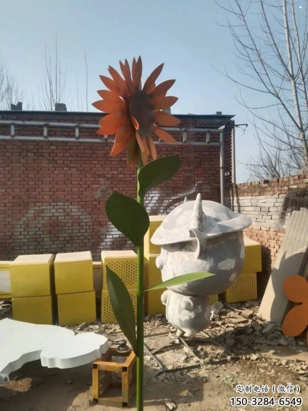 廈門太陽花雕塑工程，美陳雕塑，玻璃鋼太陽花雕塑廠家