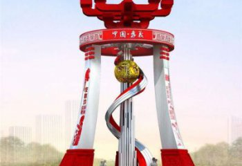 城市精神堡壘雕塑，地標文明建筑不銹鋼雕塑