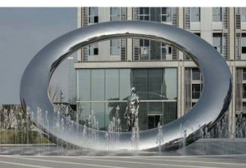 武威小區圓環雕塑，水簾噴泉雕塑，水景藝術效果