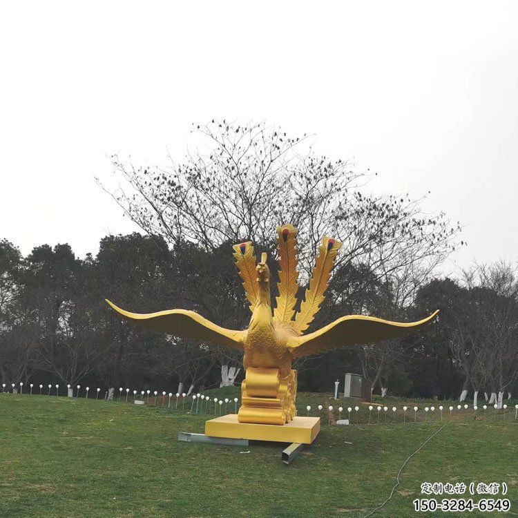 文昌鳳凰雕塑選用，美陳雕塑，鑄銅鳳凰雕塑工藝廠家