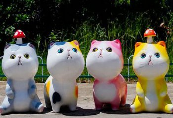 裕華房地產貓咪雕塑，仿古動漫雕塑，公園動物制造